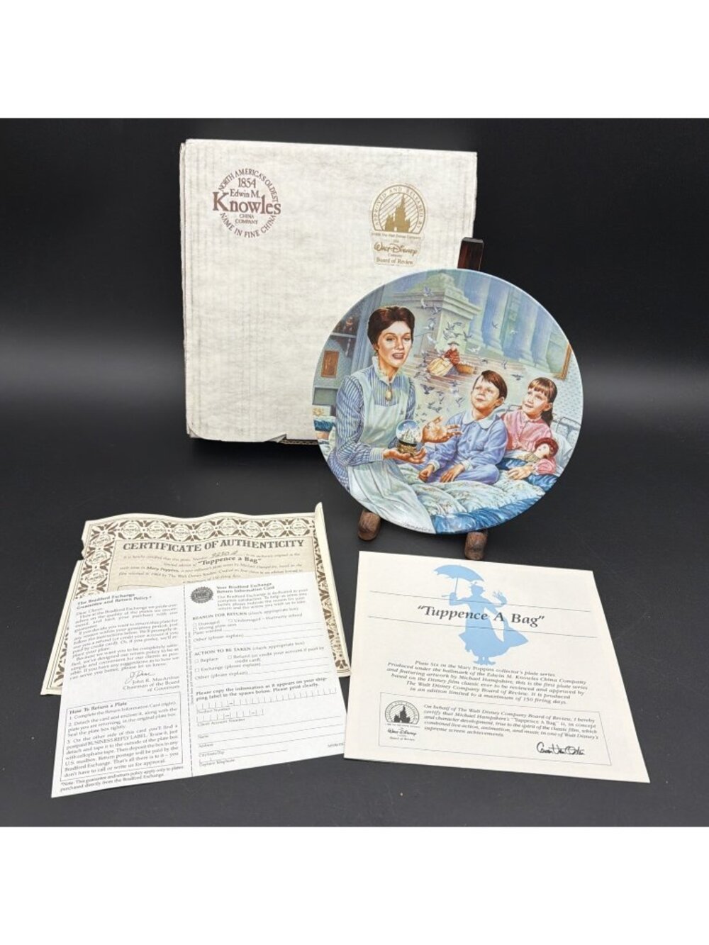 Disney’s Mary Poppins Tuppence a Bag collectible plate Knowles numbered With Box